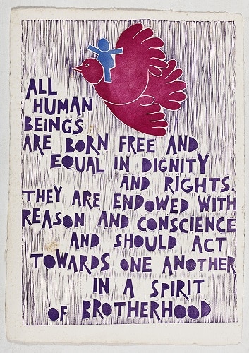 Artigo 1 da Declaração Universal dos Direitos Humanos (Foto: Acervo Otávio Roth)