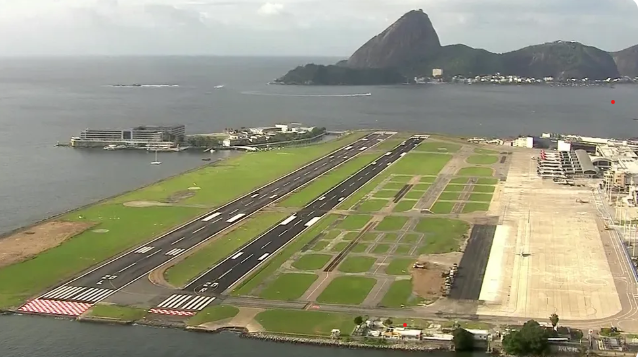 Aeroporto Santos Dumont vista aérea foto reprodução TV Globo