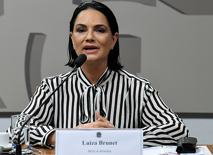 Luiza Brunet, falando em audiência no Congresso