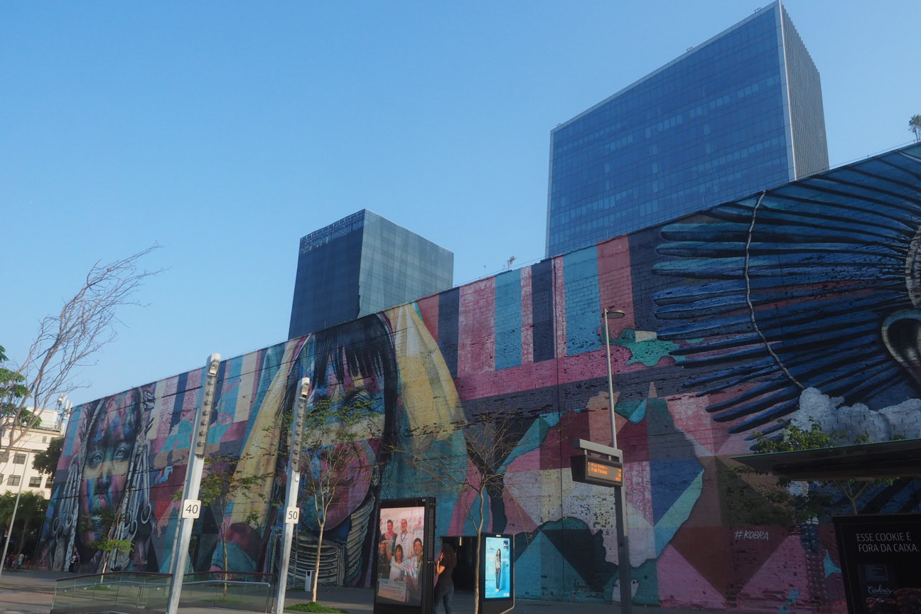 O Mural Etnias, maior grafite do mundo, é a estrela do Boulevard Olímpico