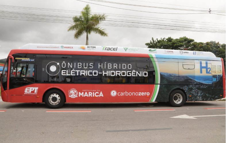 Prefeitura Maricá ônibus teste elétrico hidrogênio