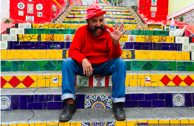 Selaron na escadaria da Lapa