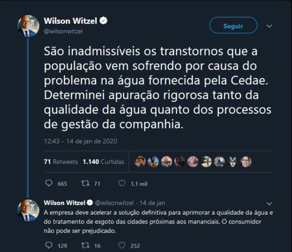 Twitter de Wilson Witzel