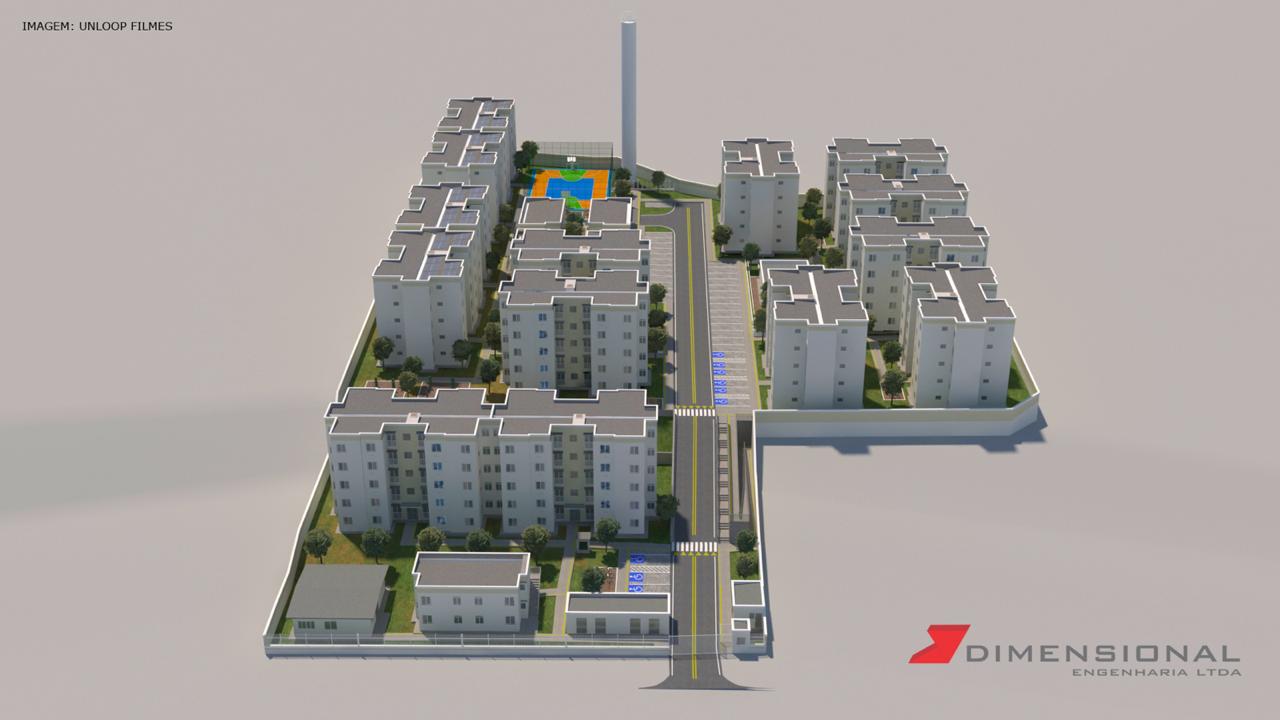 Maquete virtual dos três condomínios onde era o prédio do IBGE 