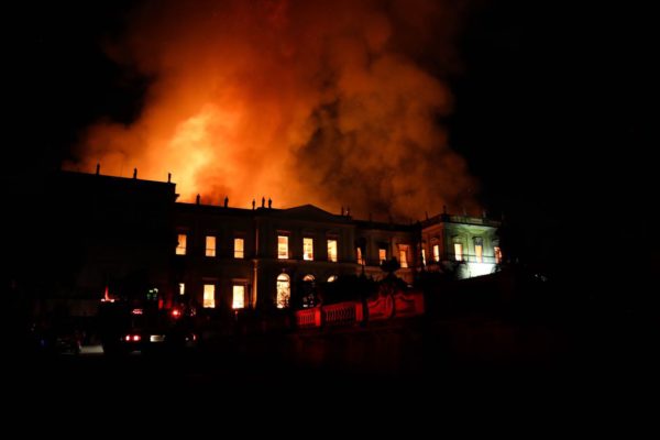 O incêndio destruiu o Museu Nacional em 2 de setembro de 2018